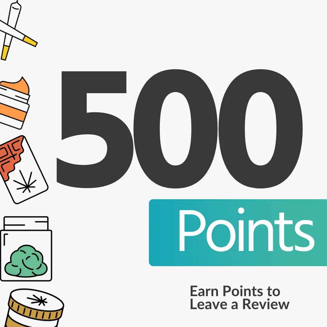 Image showcasing Sacramento cannabis delivery loyalty program with 500 loyalty points highlighted.